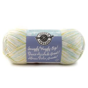 This yarn is 100% acrylic, reasonably priced and machine washable, which makes it ideal for baby projects.  It can be washed easily when it gets spit up on and it wont sting as much when its out grown and sent to goodwill. 